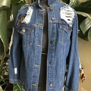 Southwest Style Denim Jean Jacket Deconstructed